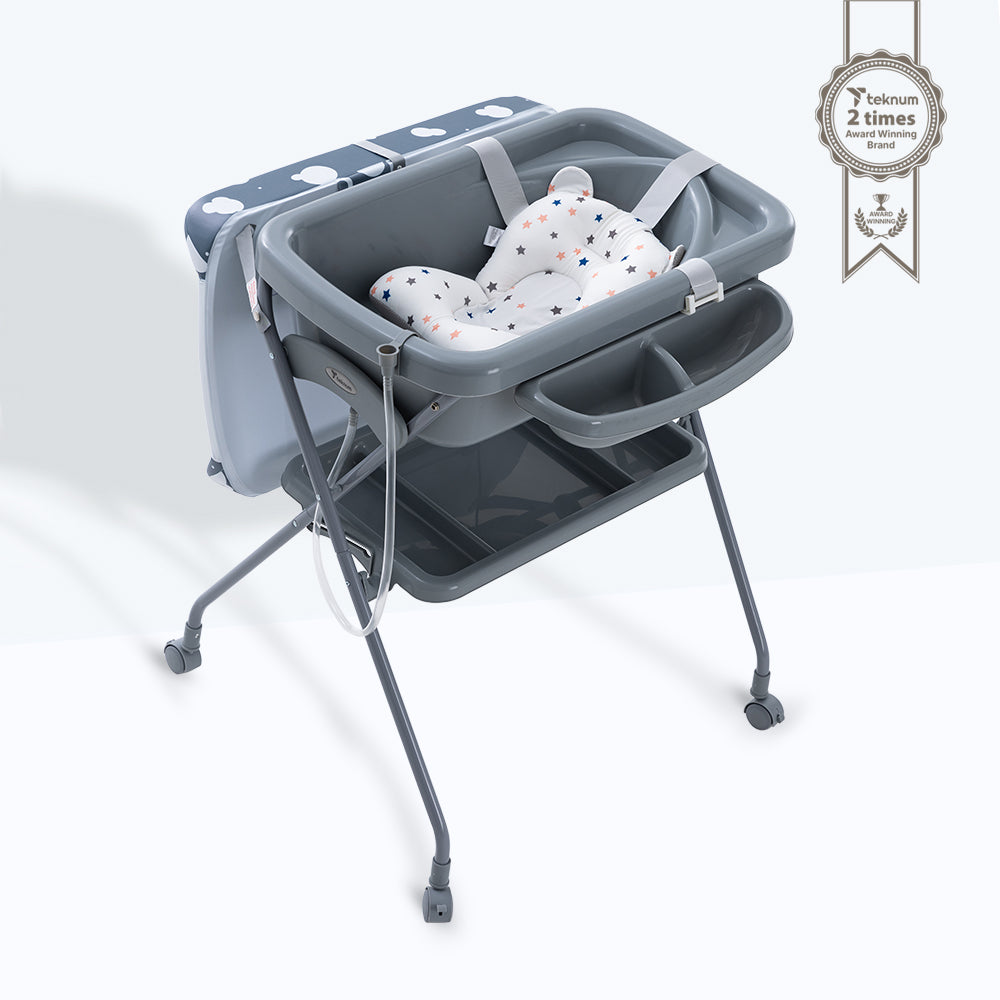 Teknum 2-in-1 Baby Bath & Changing Table - Dark Grey