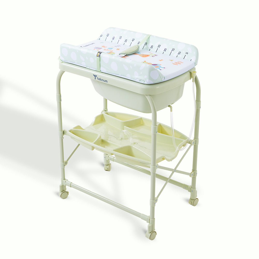 Teknum 2-In-1 Bath Tub & Changing Table - Green