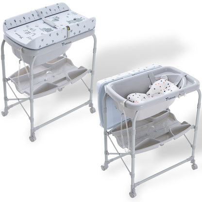 Teknum 2-In-1 Bath Tub & Changing Table - Grey