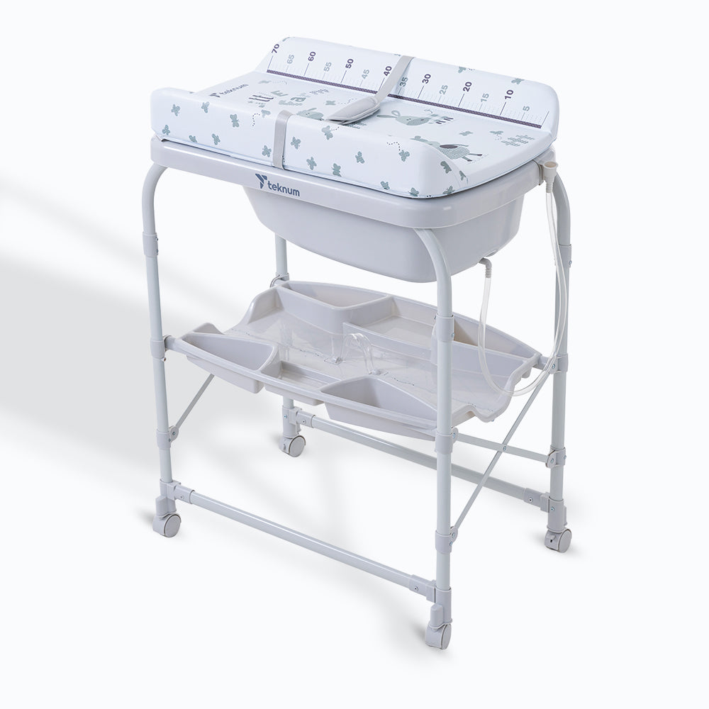 Teknum 2-In-1 Bath Tub & Changing Table - Grey