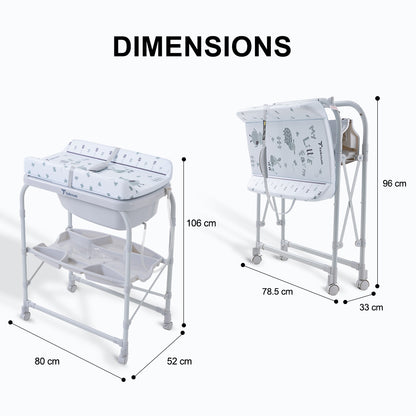 Teknum 2-In-1 Bath Tub & Changing Table - Grey