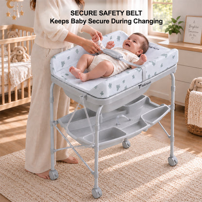Teknum 2-In-1 Bath Tub & Changing Table - Grey