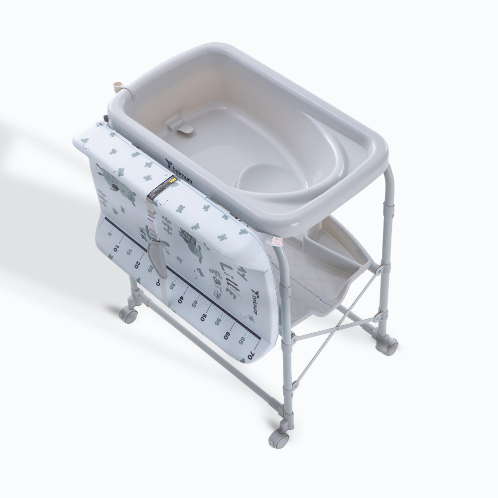 Teknum 2-In-1 Bath Tub & Changing Table - Grey