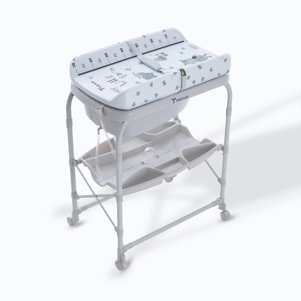 Teknum 2-In-1 Bath Tub & Changing Table - Grey