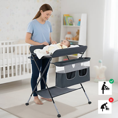 TEKNUM 4 - in - 1 Diaper Changing Table Organizer - Charcoal Grey