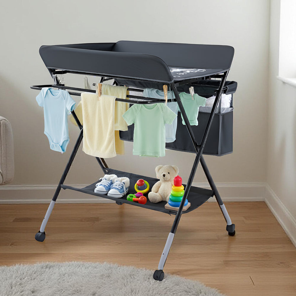 TEKNUM 4 - in - 1 Diaper Changing Table Organizer - Charcoal Grey