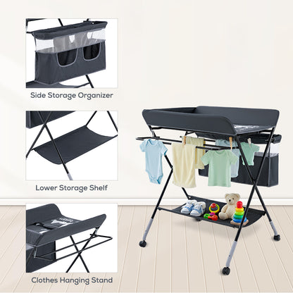 TEKNUM 4 - in - 1 Diaper Changing Table Organizer - Charcoal Grey