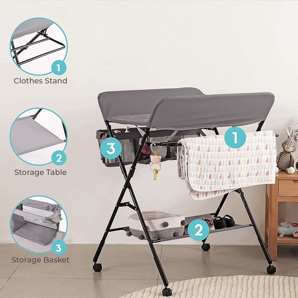 TEKNUM 4 - in - 1 Diaper Changing Table Organizer - Grey