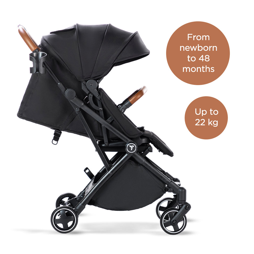 TEKNUM Compacto Auto Fold 360°  Reversible Stroller - Black