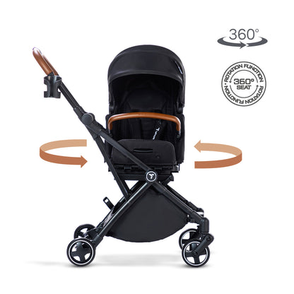 TEKNUM Compacto Auto Fold 360°  Reversible Stroller - Black