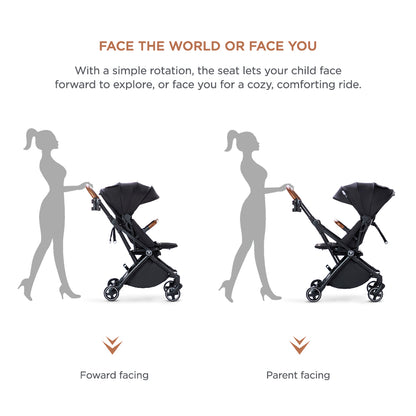 TEKNUM Compacto Auto Fold 360°  Reversible Stroller - Black