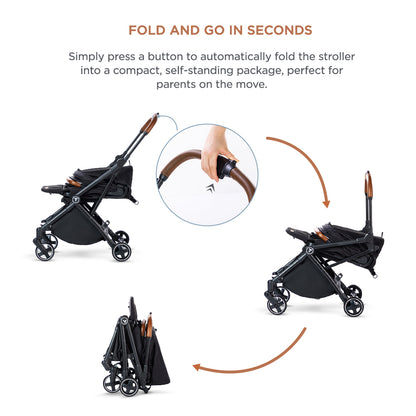 TEKNUM Compacto Auto Fold 360°  Reversible Stroller - Black