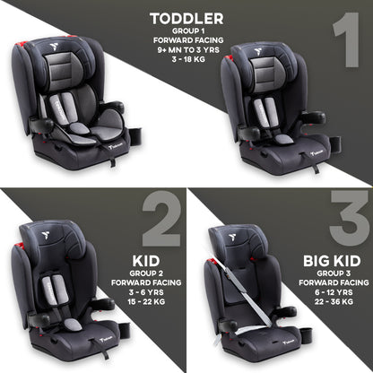 TEKNUM Pack and Go Foldable Car Seat Grey