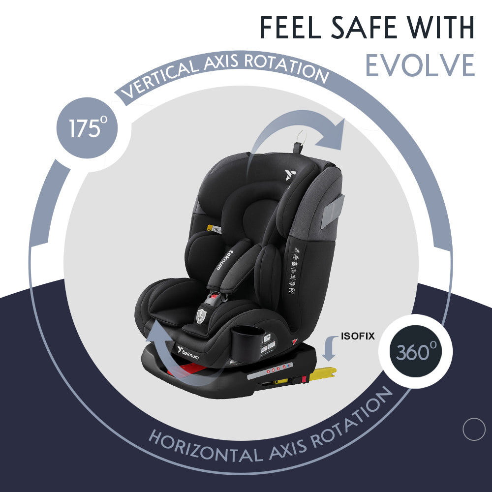 TEKNUM Evolve 360° Car Seat 0 - 12yrs Black with Isofix