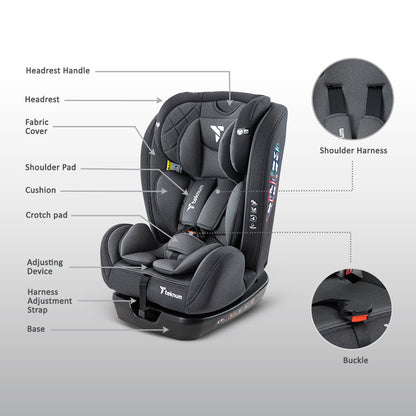 TEKNUM Evolve 2 Car Seat 0-12yrs - Grey