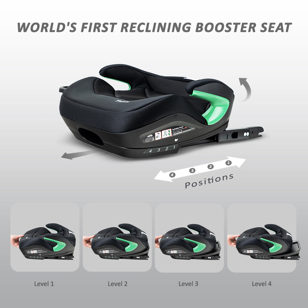 TEKNUM Car Seat I-Size Booster with 4 Reclining Mode & Isofix - Black