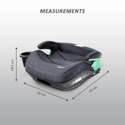 TEKNUM Car Seat I-Size Booster with 4 Reclining Mode & Isofix - Grey