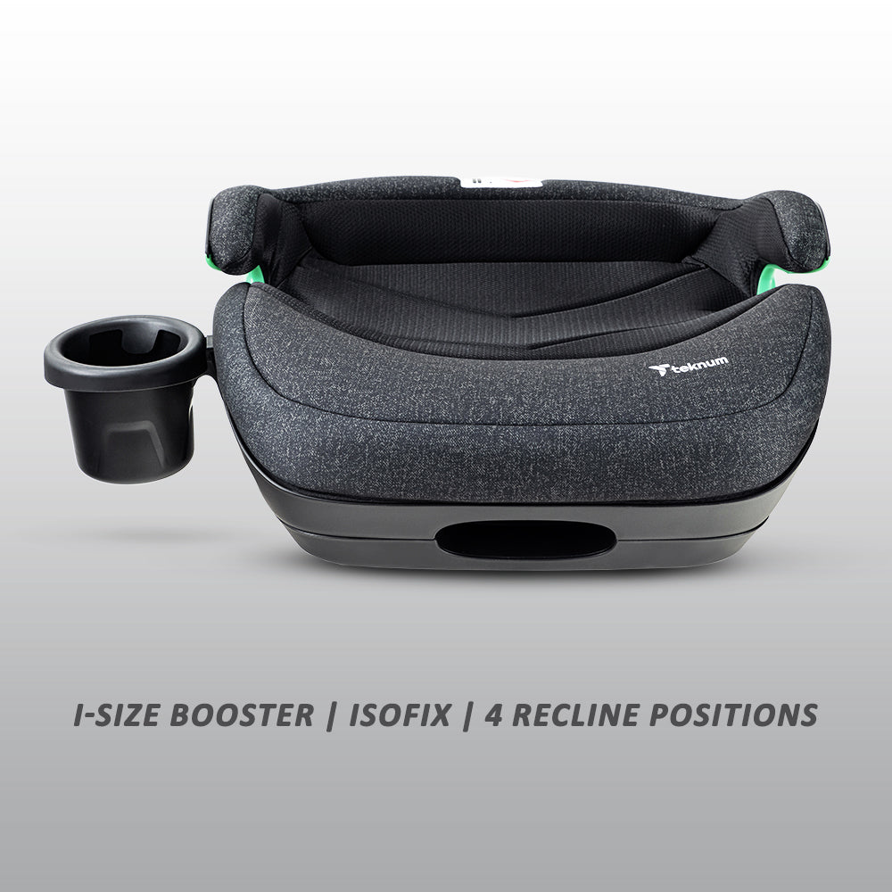 TEKNUM Car Seat I-Size Booster with 4 Reclining Mode & Isofix - Grey