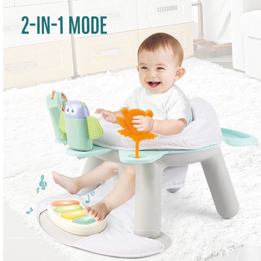 TEKNUM 2 - IN - 1 Dining Chair/Toddler Play Seat W/Pedal Piano - White