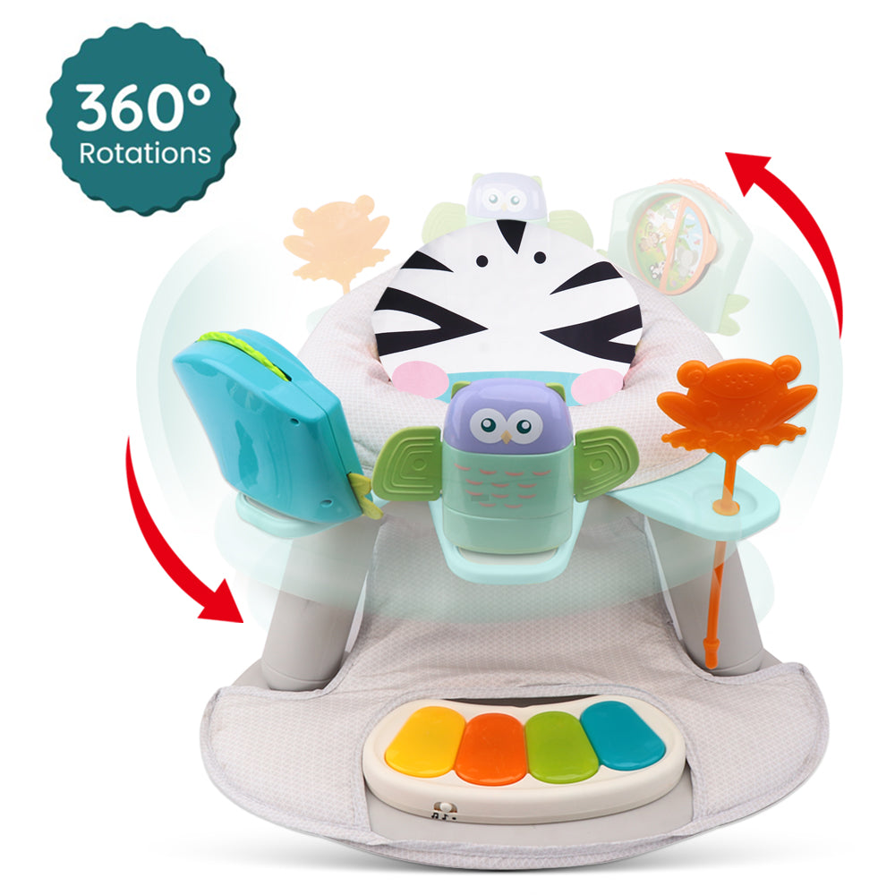 TEKNUM 2 - IN - 1 Dining Chair/Toddler Play Seat W/Pedal Piano - Zebra