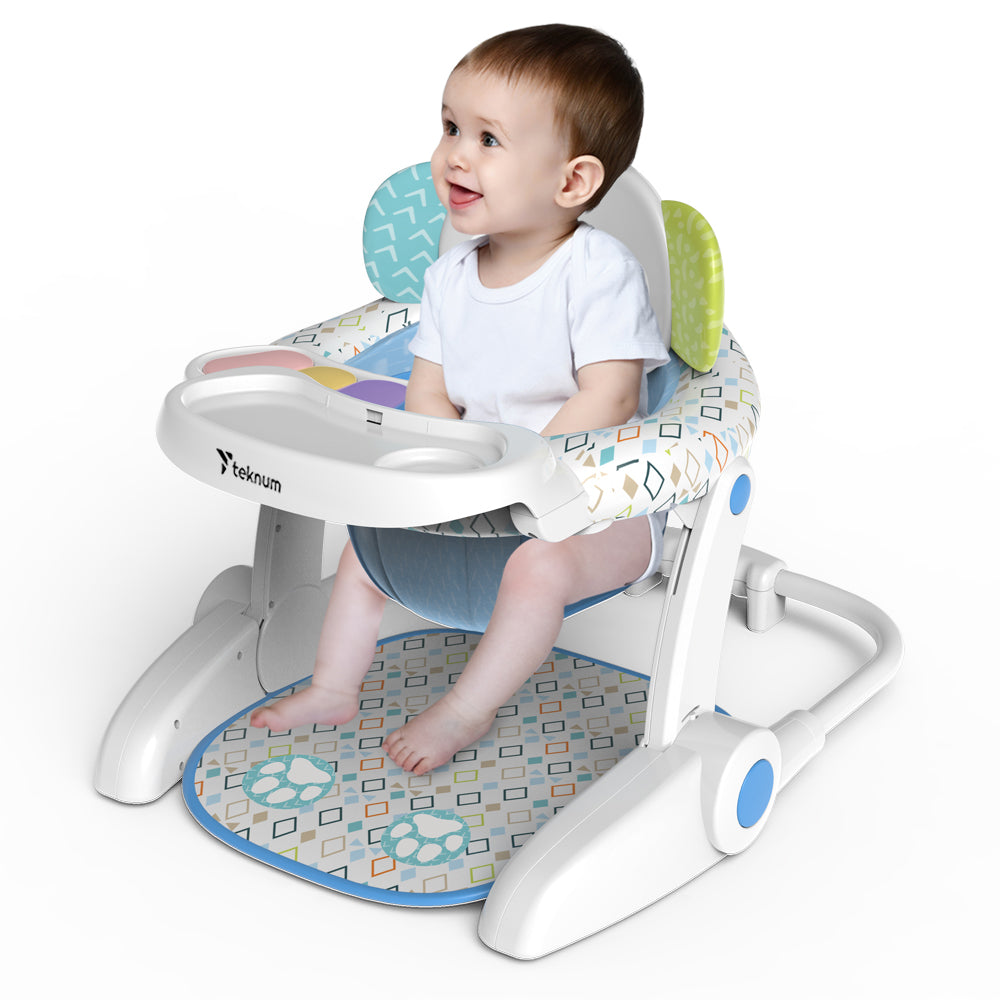 TEKNUM Baby Portable Dining Feeding Chair and Recliner Activity Chair - Elephant