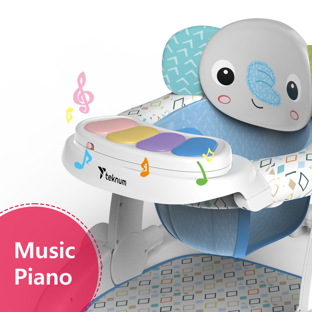 TEKNUM Baby Portable Dining Feeding Chair and Recliner Activity Chair - Elephant