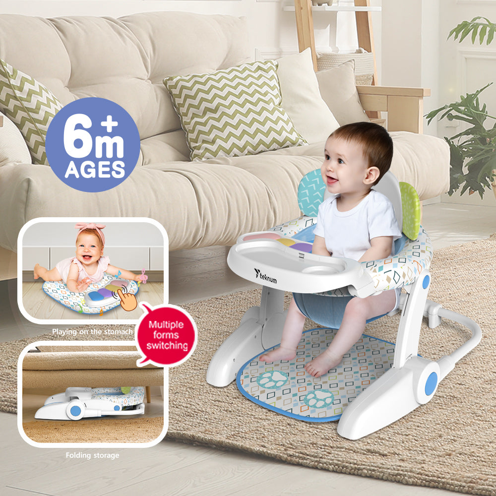 TEKNUM Baby Portable Dining Feeding Chair and Recliner Activity Chair - Elephant