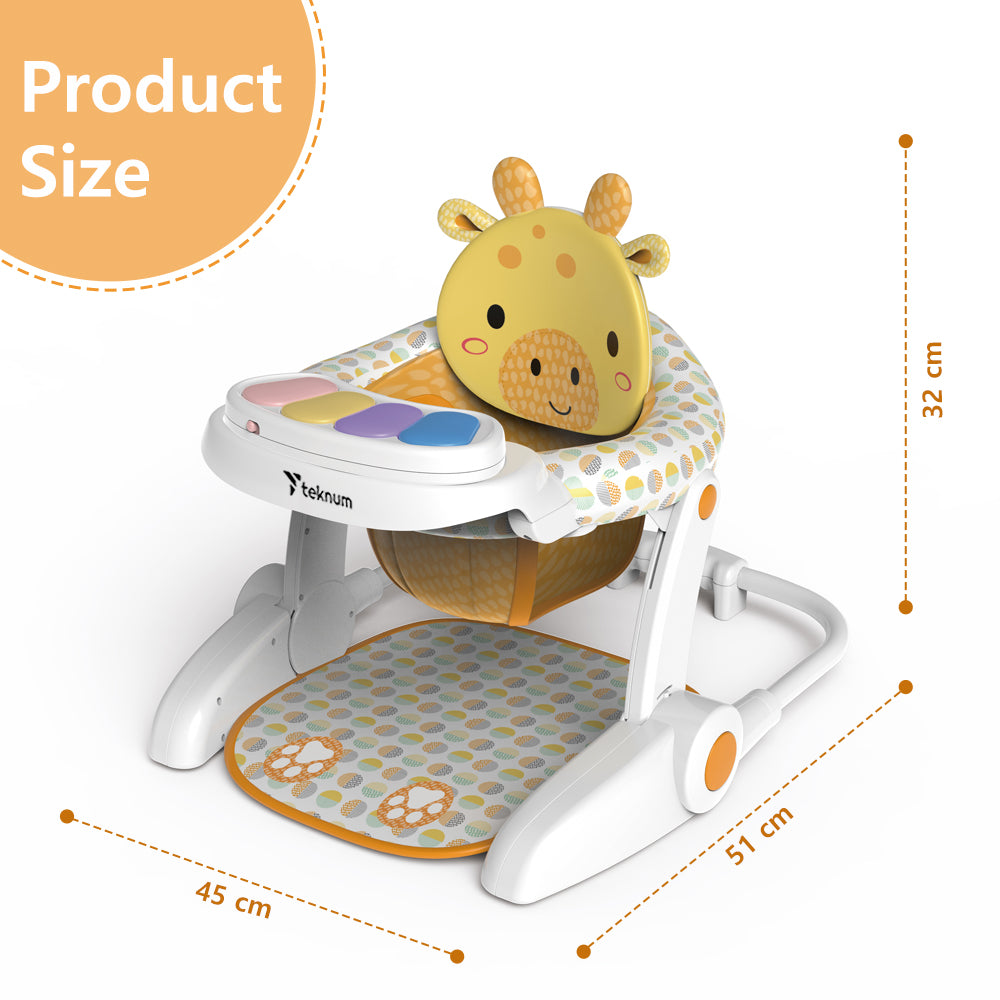 TEKNUM Baby Portable Dining Feeding Chair and Recliner Activity Chair - Giraffe