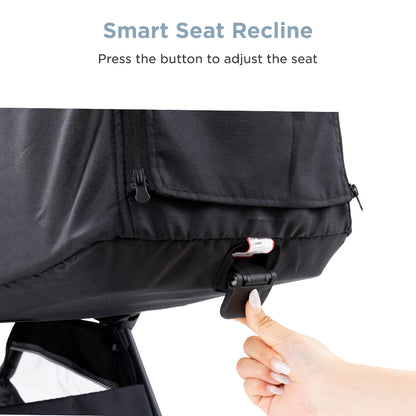 Teknum Explorer 4 Cabin-Friendly Stroller – One-Hand Auto-Fold Reclining Baby Stroller, Black