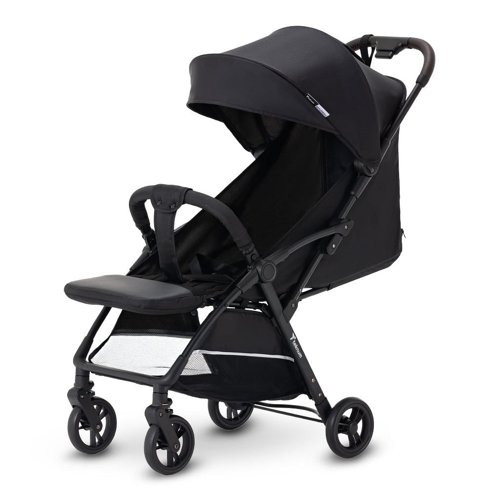 Teknum Explorer 4 Cabin-Friendly Stroller – One-Hand Auto-Fold Reclining Baby Stroller, Black