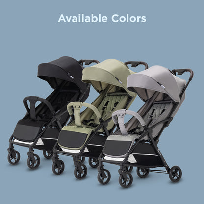 Teknum Explorer 4 Cabin-Friendly Stroller – One-Hand Auto-Fold Reclining Baby Stroller, Black