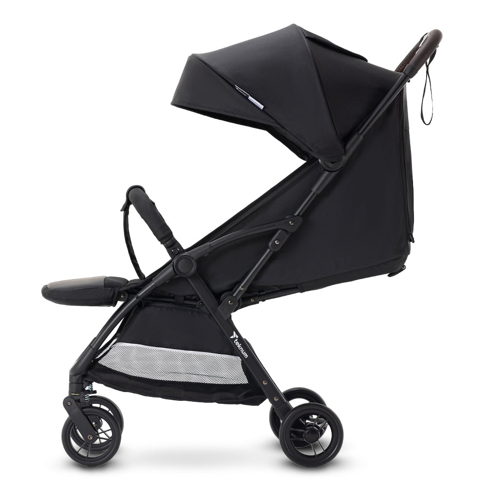 Teknum Explorer 4 Cabin-Friendly Stroller – One-Hand Auto-Fold Reclining Baby Stroller, Black