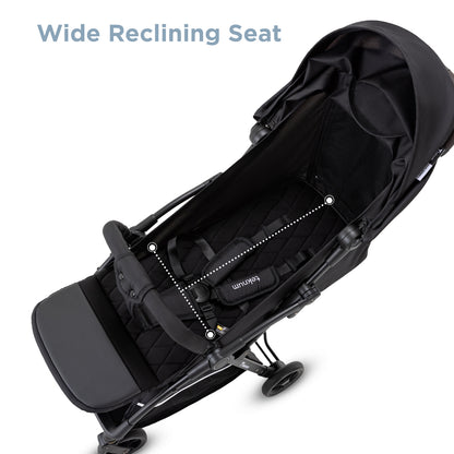 Teknum Explorer 4 Cabin-Friendly Stroller – One-Hand Auto-Fold Reclining Baby Stroller, Black