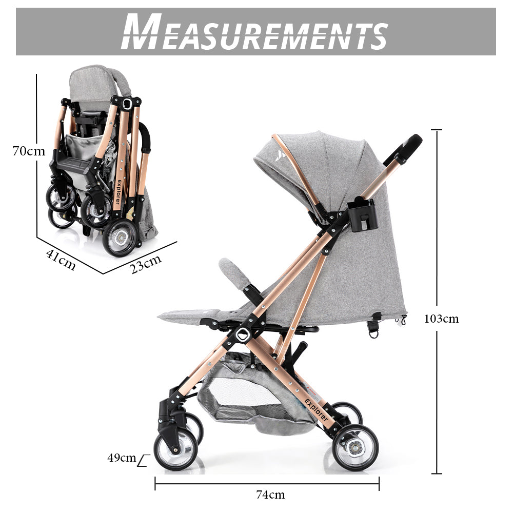 TEKNUM Explorer Travel Stroller - Grey