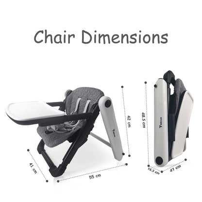 TEKNUM 3-IN-1 Kids Foldable Dining Booster Chair - Grey