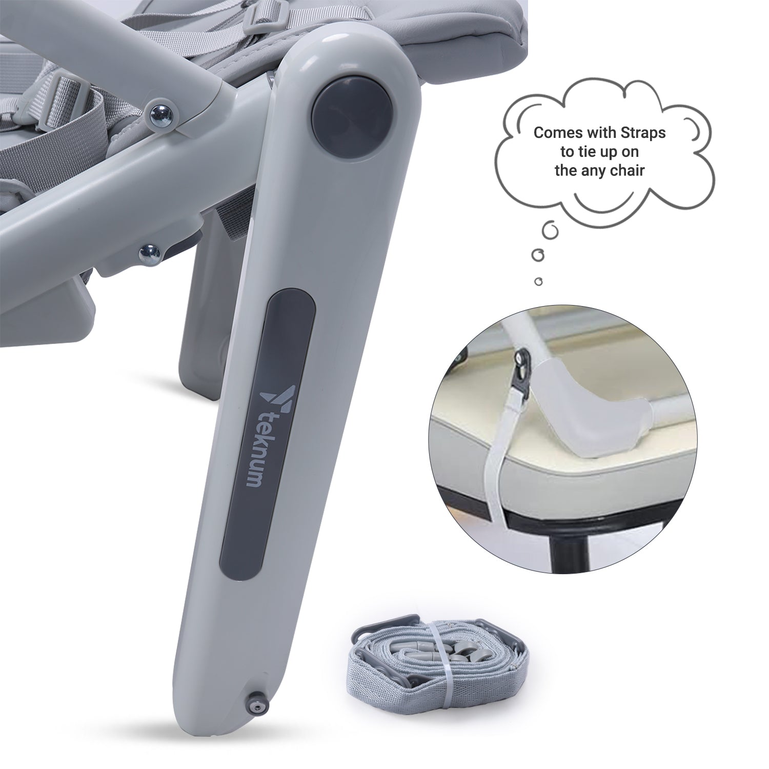 TEKNUM 3-IN-1 Kids Foldable Dining Booster Chair - Grey