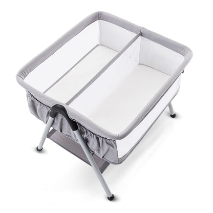 TEKNUM FELLOW 2 Twin Bedside Crib Bassinet - Grey