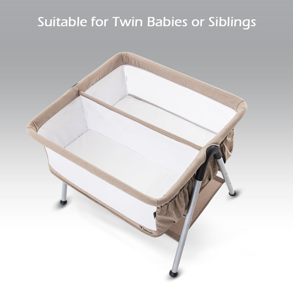 TEKNUM FELLOW 2 Twin Bedside Crib Bassinet - Ivory