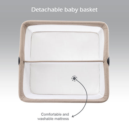 TEKNUM FELLOW 2 Twin Bedside Crib Bassinet - Ivory