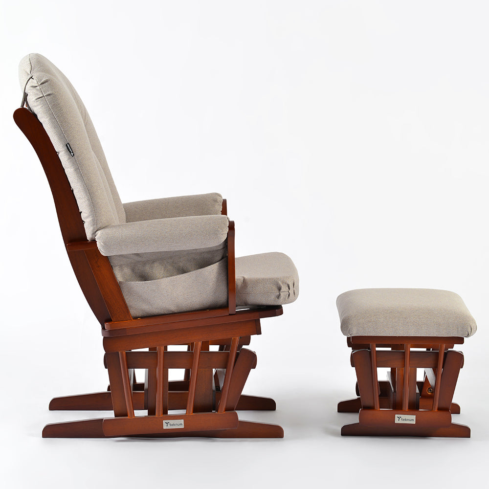 TEKNUM Deluxe Gliding Chair with Ottoman Set - Beige