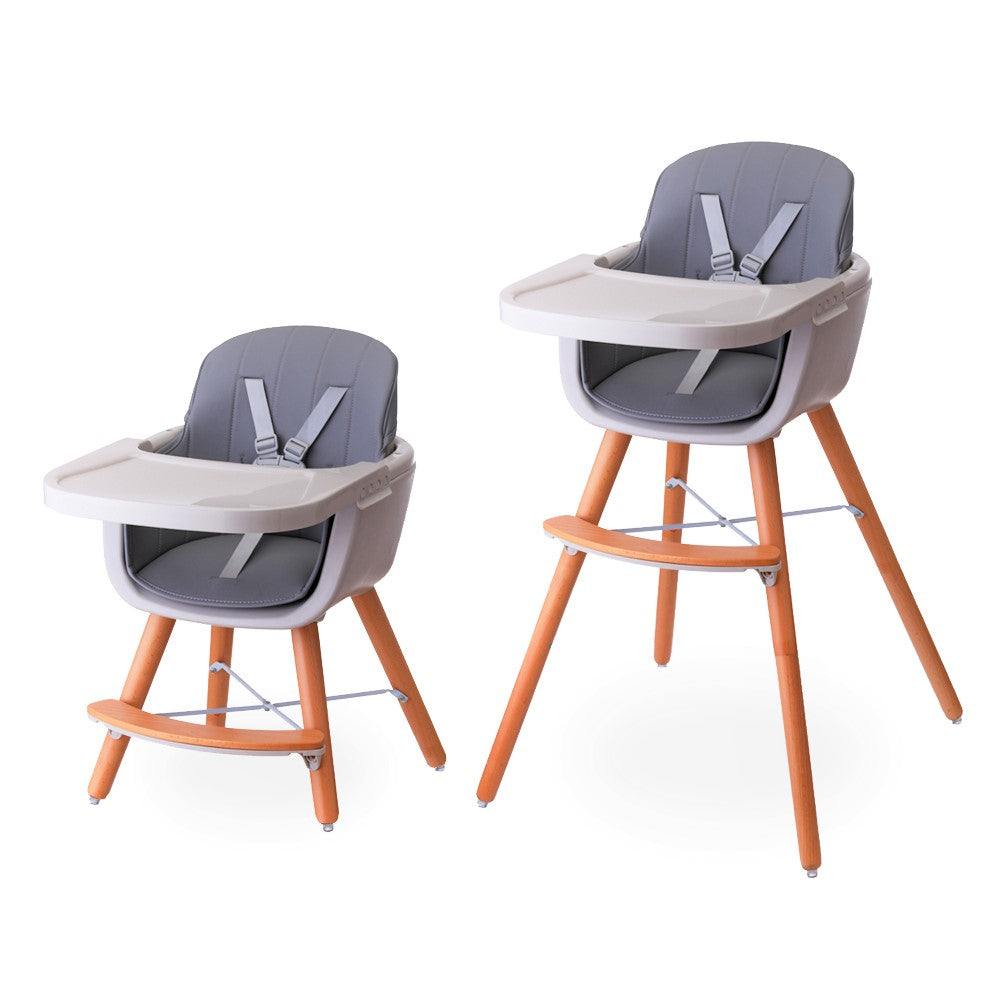 TEKNUM - Premium Dual Height Wooden High Chair - Grey