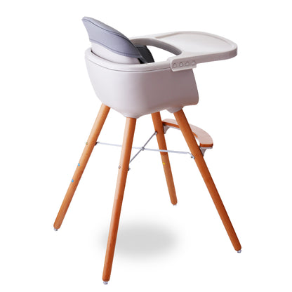 TEKNUM - Premium Dual Height Wooden High Chair - Grey