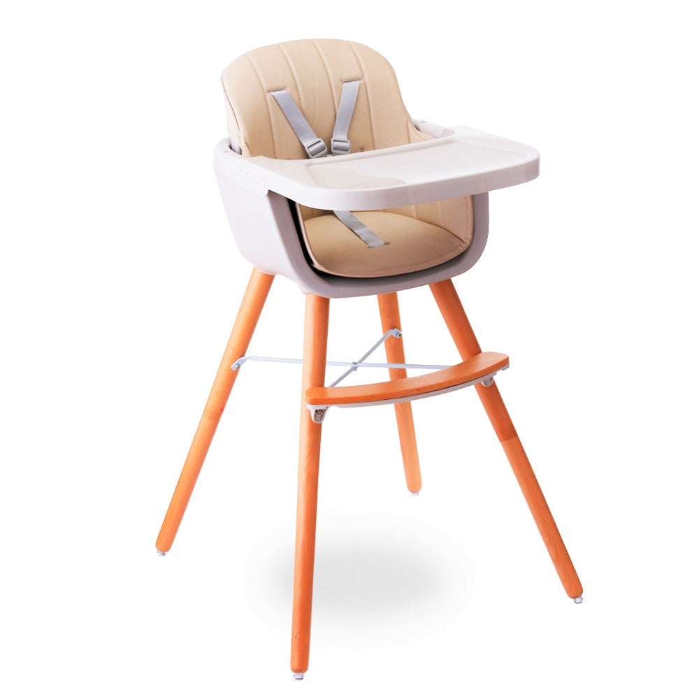 TEKNUM - Premium Dual Height Wooden High Chair - Ivory