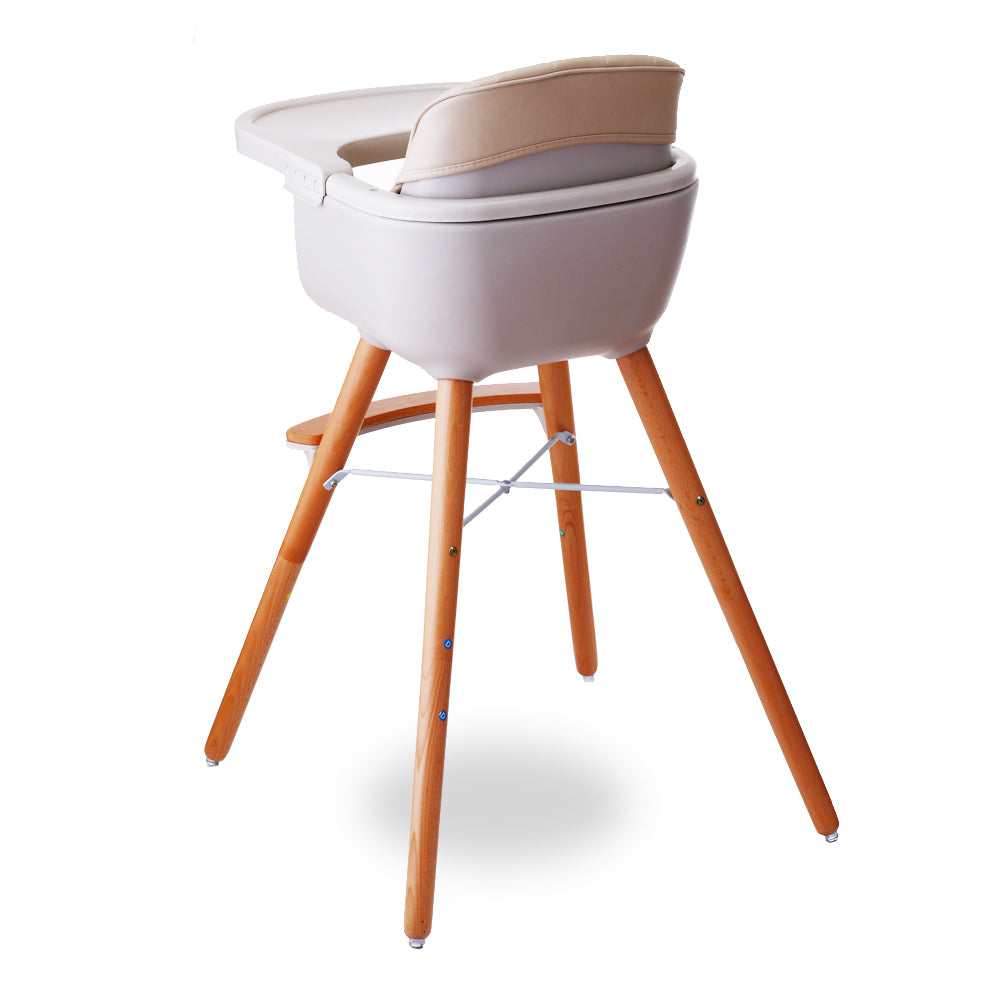 TEKNUM - Premium Dual Height Wooden High Chair - Ivory