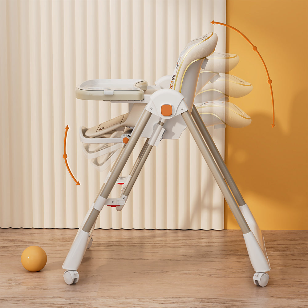 TEKNUM 5-IN-1 Swing with High Chair with Lockable wheels - Ivory