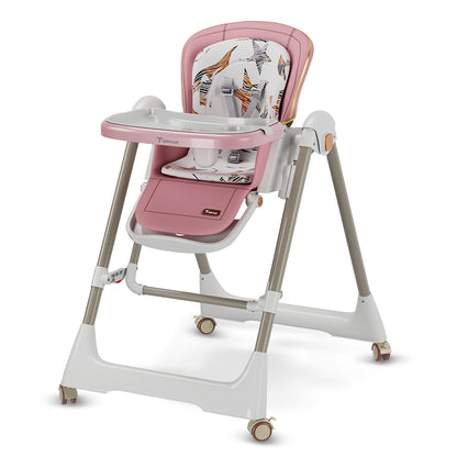 TEKNUM 5-IN-1 Swing with High Chair with Lockable wheels - Pink