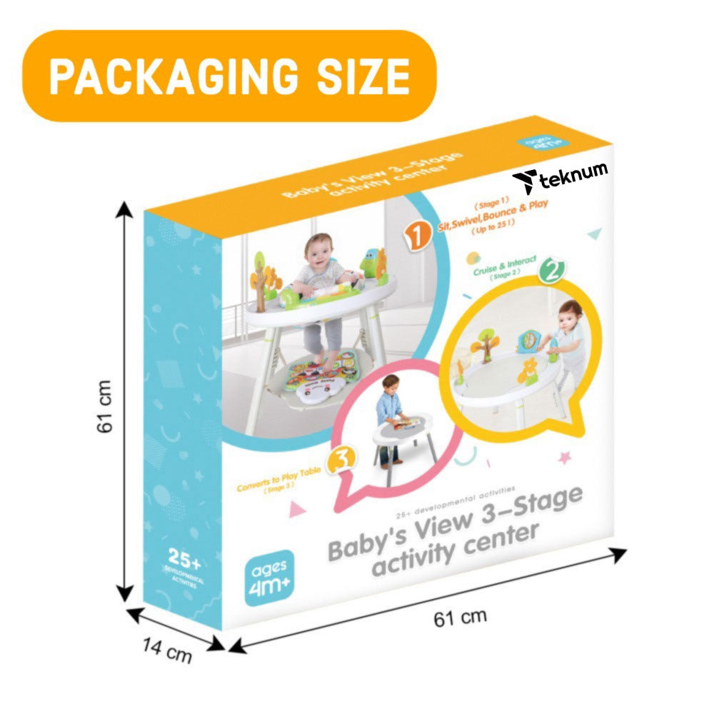 TEKNUM 4 - IN - 1 Activity Jumper/Feeding Chair/Drawing Table/Playing Station w/Musical Mat, Detachable Toys & Musical Piano - White