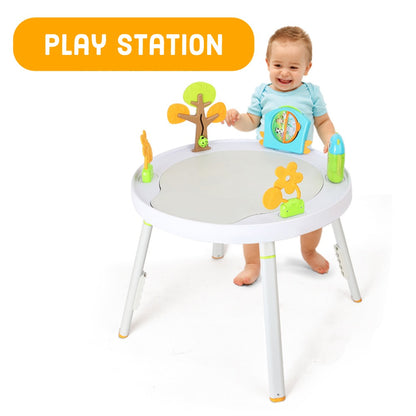 TEKNUM 4 - IN - 1 Activity Jumper/Feeding Chair/Drawing Table/Playing Station w/Musical Mat, Detachable Toys & Musical Piano - White