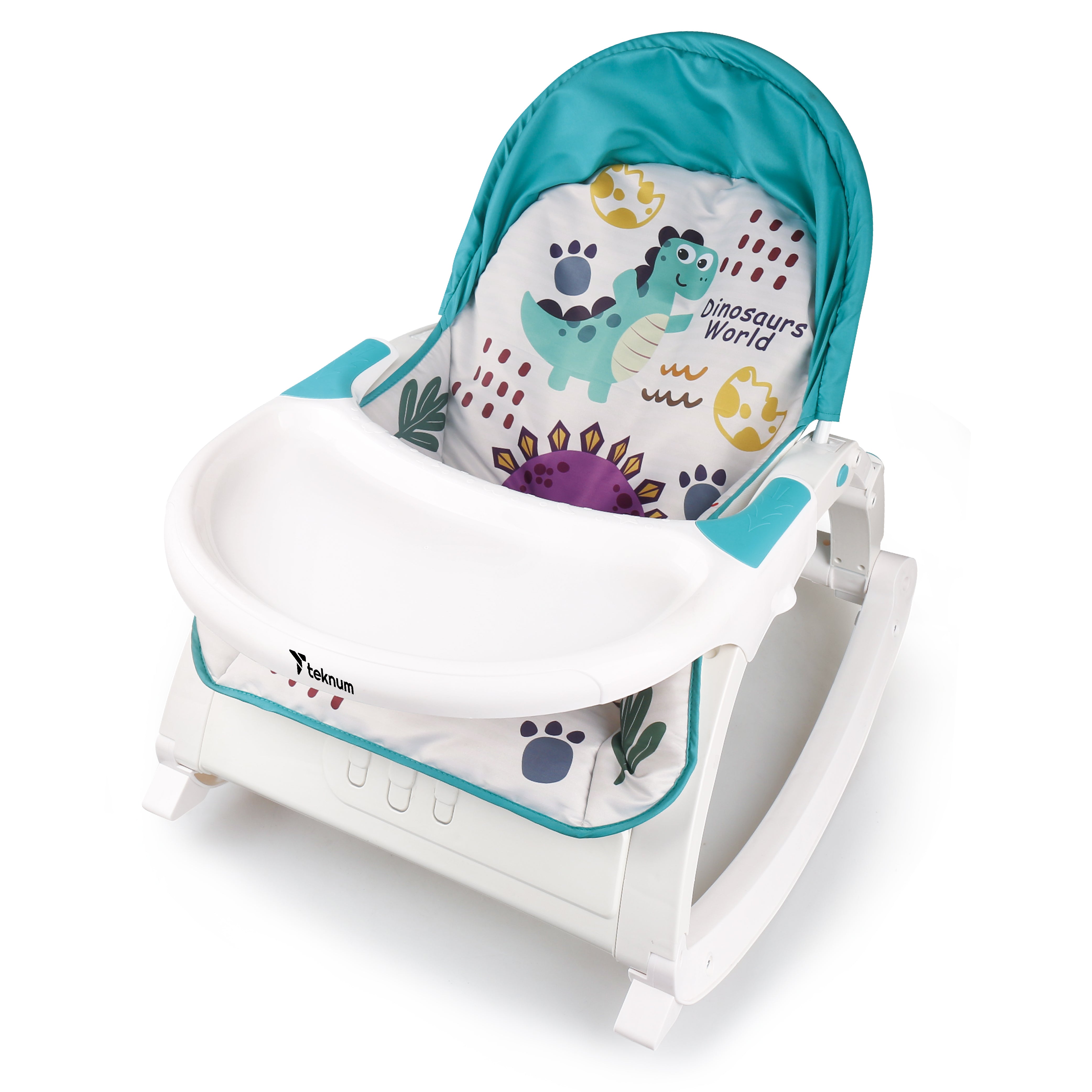 TEKNUM Multifunctional Rocker/Feeding Chair/Baby Seat/Recliner - Dinosaur Blue