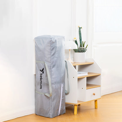 حظيرة لعب تكنوم وان - قابلة للطي لمدة دقيقة - قابلة للفتح، متوسطة الحجم 120 × 120 سم مع مرتبة وكرات - رمادي